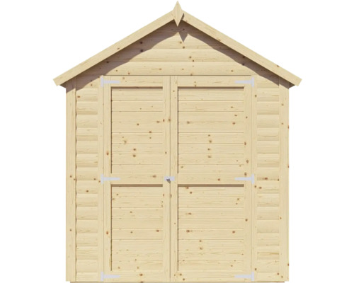 Dřevěný zahradní domek s dvoukřídlými dveřmi