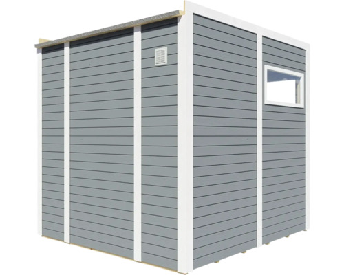 Dřevěný zahradní domek s oknem a větrací mřížkou