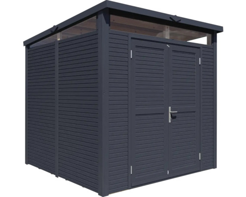 Zahradní domek s dvoukřídlými dveřmi a světlíkem