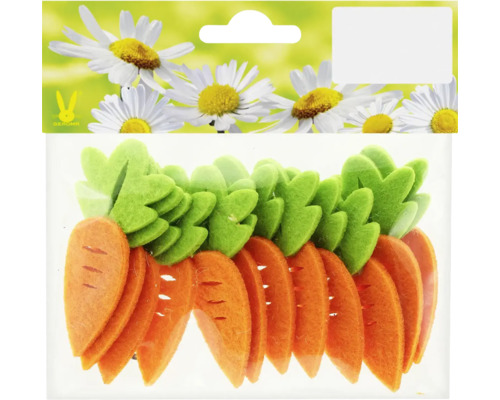 Mrkev plstěná 7 cm 12 ks Dekorativní mrkve z plsti v balení