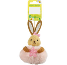 Dekorativní zajíček s mašlí a květinovou aplikací