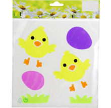 Sada samolepek na okno s kuřátky a velikonočními vajíčky