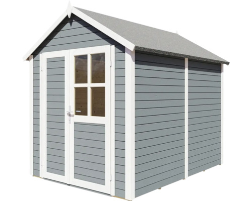 Zahradní domek s dvoukřídlými dveřmi a oknem