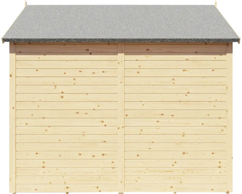 Dřevěný zahradní domek s lepenkovou krytinou