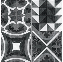 Vzor dlaždic s geometrickými a květinovými prvky