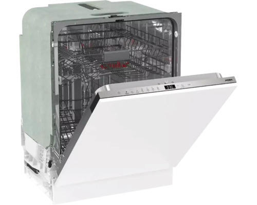 Otevřená myčka s koši na nádobí