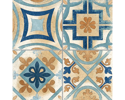 Dekorativní dlaždice s květinovými a geometrickými vzory