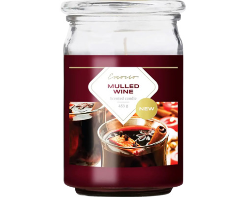 Vonná svíčka ve sklenici s vůní svařeného vína, 453 gramů
