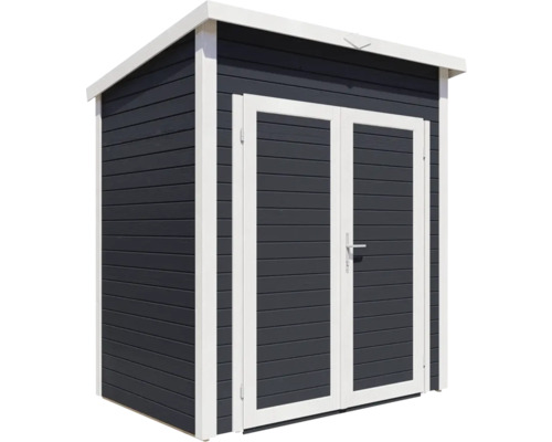 Dřevěná zahradní bouda s dvoukřídlými dveřmi