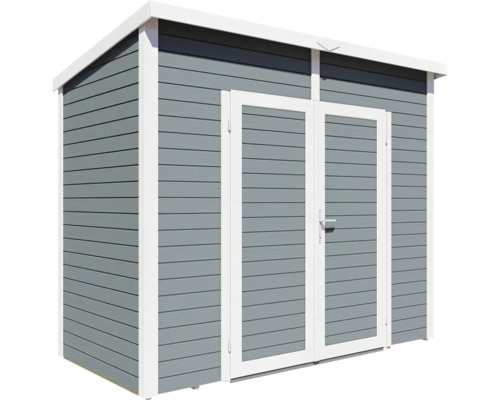 Dřevěný zahradní domek s dvoukřídlými dveřmi