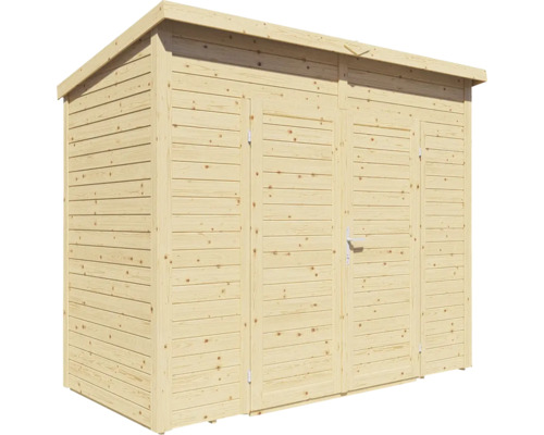 Dřevěný zahradní domek se třemi dveřmi pro uskladnění zahradního nářadí