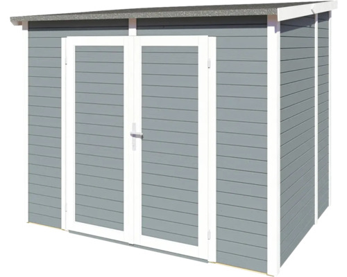 Dřevěná zahradní kůlna s dvoukřídlými dveřmi