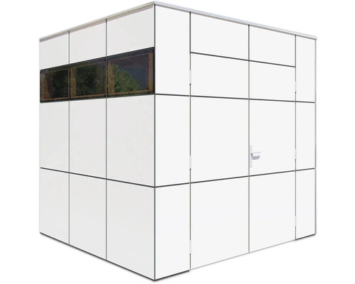 Moderní zahradní domek s dveřmi a okny