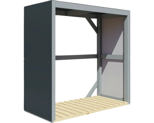 Sklad dřeva s podlahovou deskou a boční stěnou