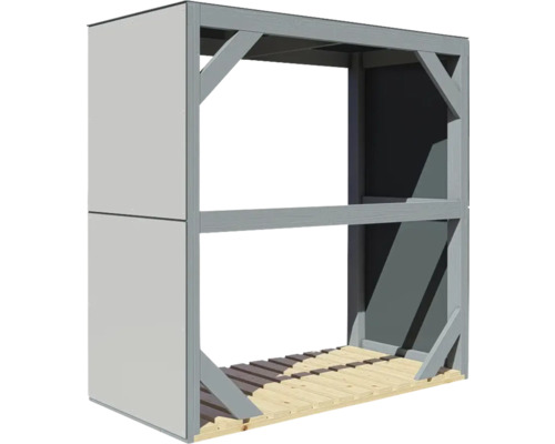 Dřevěný přístřešek se dvěma patry a boční stěnou