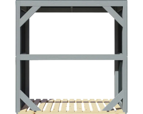 Regál na palivové dřevo ze dřeva se dvěma přihrádkami