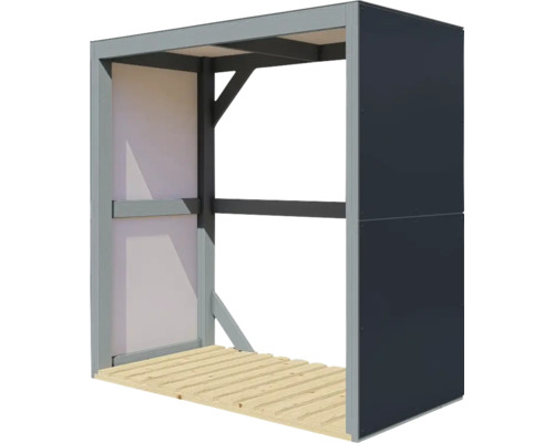 Sklad dřeva s podlahou a rámem