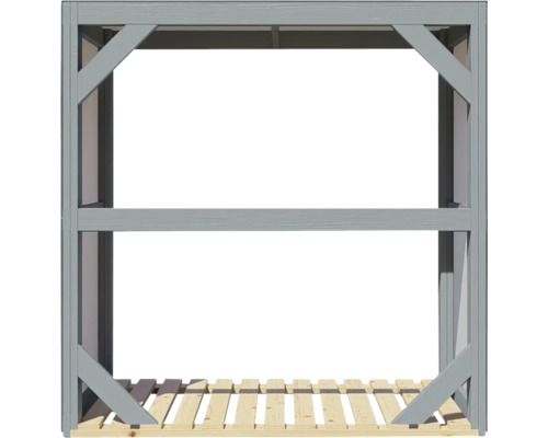 Sklad dřeva se dvěma přihrádkami a lamelovým rámem