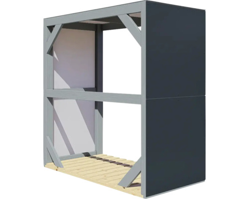 Sklad dřeva do zahrady se zadní stěnou