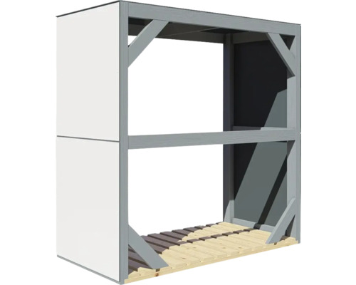 Regál na dřevo se dvěma patry pro skladování palivového dřeva