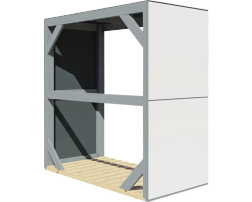 Konstrukce dřevěného rámu s podlahou a stěnovými prvky