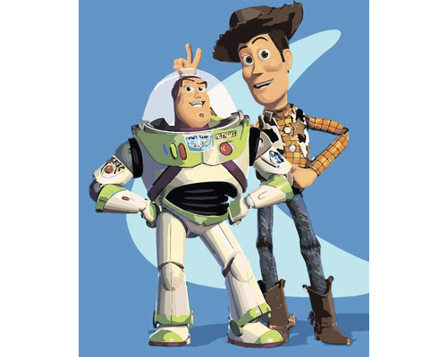Diamantové malování na rámu Woody a Buzz 40x50 cm