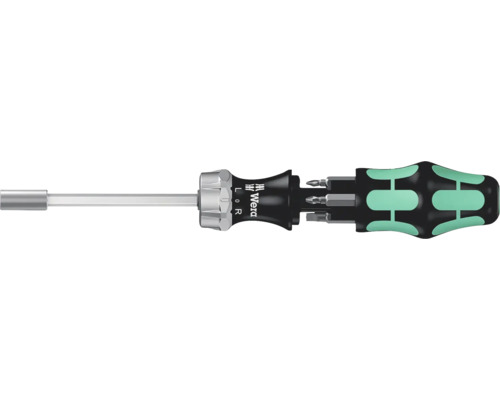 Ráčnový šroubovák Wera 1/4" BIT se zásobníkem 6-ti bitů v rukojeti, KK 27 RA 1
