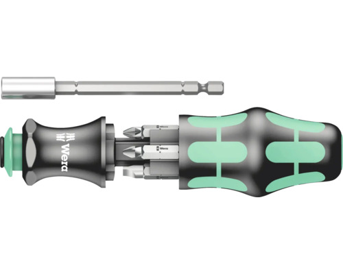 Šroubovák Wera 1/4" BIT, držák bitů s hlavou Rapidaptor Kraftform Turbo typ 826 T, 6 dílů