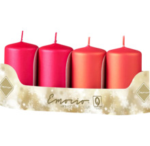 Čtyři červené adventní svíčky v balení