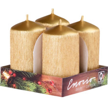 Čtyři zlaté adventní svíčky v balení.