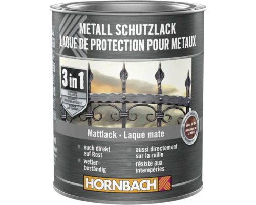 Barva na kov 3v1 HORNBACH 750 ml černá matná-0