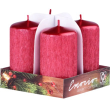 Čtyři červené adventní svíčky v balení