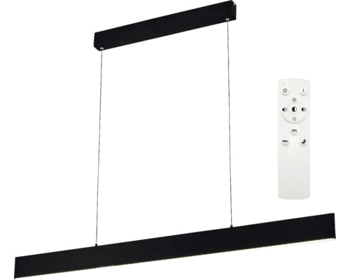 LED lustr Top Light Line 120 CZ RC 30 W 3000 lm 3000-6500 K černý s dálkovým ovládáním Černé LED závěsné svítidlo s dálkovým ovládáním pro ovládání světla