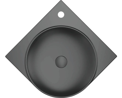 Rohové umyvadlo z keramiky, pohled shora