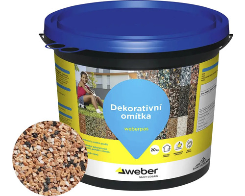 Omítka WEBER.PAS marmolit MAR2 M058 střednězrnná 20 kg