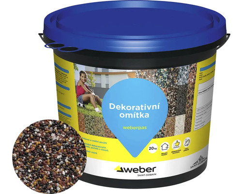 Omítka WEBER.PAS marmolit MAR2 0076 střednězrnná 20 kg Kbelík dekorativní omítky Weber, 20 kg