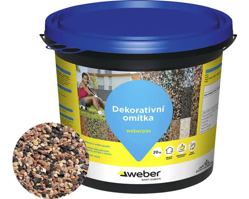 Omítka WEBER.PAS marmolit MAR2 M050 střednězrnná 20 kg Kbelík dekorativní omítky od Weber Saint-Gobain