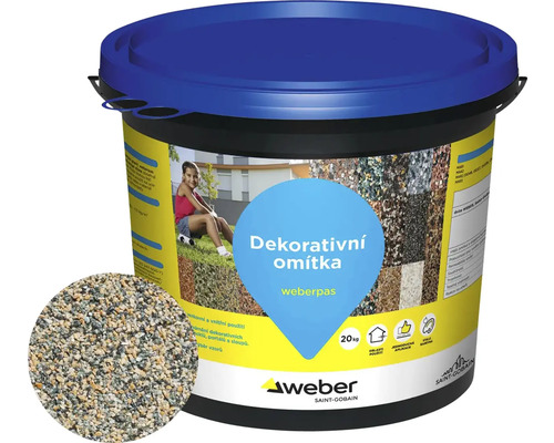 Omítka WEBER.PAS marmolit MAR1 M024 jemnozrnná 20 kg Kbelík dekorativní omítky Weberpas 20 kg