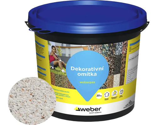 Omítka WEBER.PAS marmolit MAR1 M022 jemnozrnná 20 kg Weber Dekorační omítka v kbelíku, 20 kilogramů