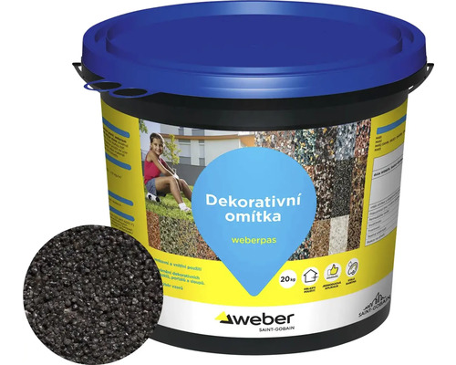 Omítka WEBER.PAS marmolit MAR2 M092 střednězrnná 20 kg Kbelík dekorativní omítky Weberpas, 20 kilogramů