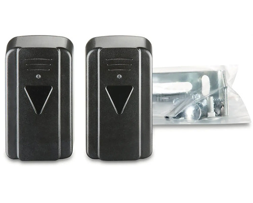 Dvě světelné závory s montážním příslušenstvím v balení.