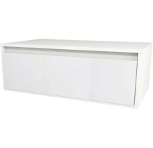 Bílá závěsná skříňka pod umyvadlo do koupelny