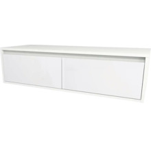 Bílá nástěnná televizní skříňka se dvěma dvířky