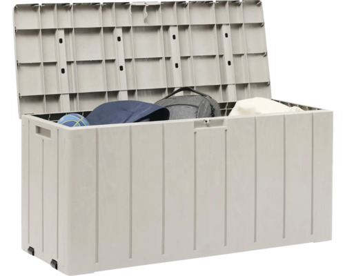 Otevřený úložný box s obsahem