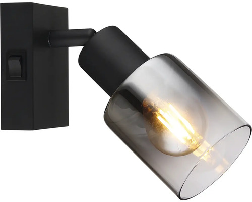 Otočná nástěnná lampa se skleněným stínidlem a vypínačem