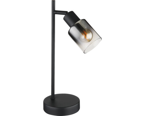 Kovová stolní lampa s průhledným stínítkem