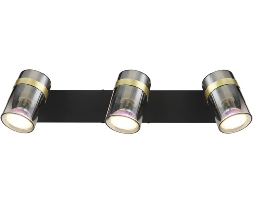 Nástěnné svítidlo se třemi žárovkami a cylindrickými stínidly