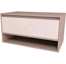 Komoda se zásuvkou a otevřenou přihrádkou