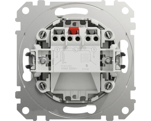 Detailní pohled na spínač s technickými informacemi a připojeními