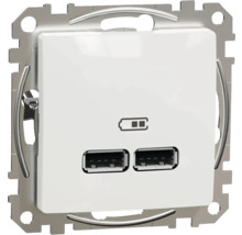 Zásuvka Schneider Electric SEDNA SDD111401 USB-A + USB-A 2,1A bílá